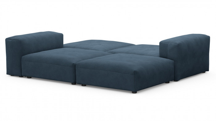 Диван Фиджи Cilium Indigo 242*137*62 см, Синий Вельвет Нераскладной Фиеста