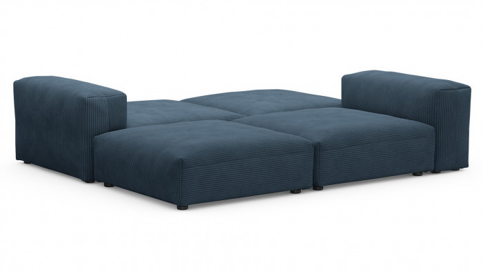 Диван Фиджи Cilium Indigo 242*137*62 см, Синий Вельвет Нераскладной Фиеста