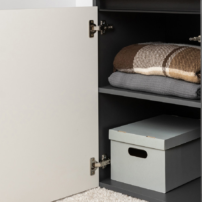 Сидней Комплектация № 067, цвет корпус: антрацит/фасады: МДФ веллюто капучино, ШхГхВ 229,9х41,3х205,2 см., ниша для ТВ 129х41х90 см., универс. сборка