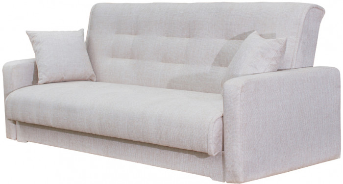 Диван Лондон 120, рогожка, полностью серый, пружинный блок Боннель