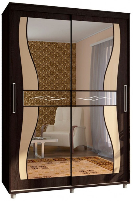 Шкаф-купе Комфорт 12 Прайм с фигурными зеркалами 1500 (Сонома)