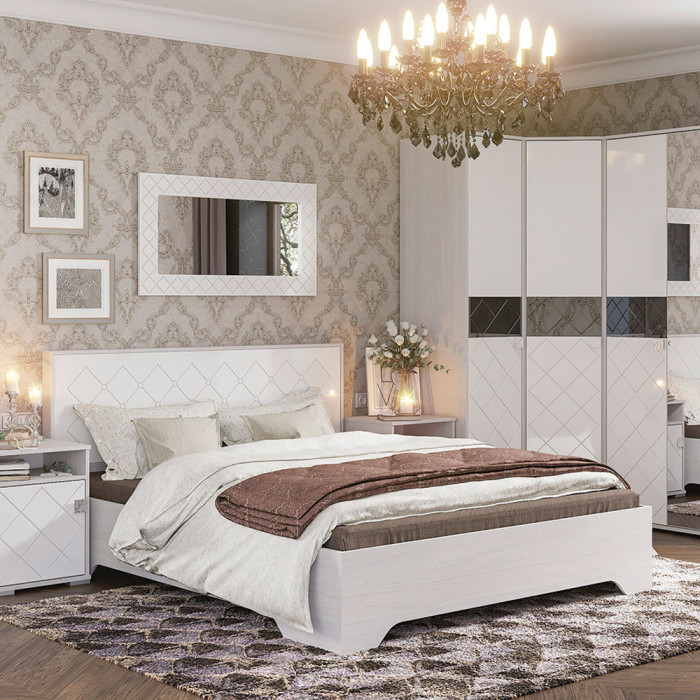 Кровать без ортопеда Сальма КР 021 (1482х970х2136) анкор/белый глянец