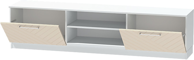 Тумба-2 под ТВ напольная "Иннэс-7", Белый/Тирамису матовый