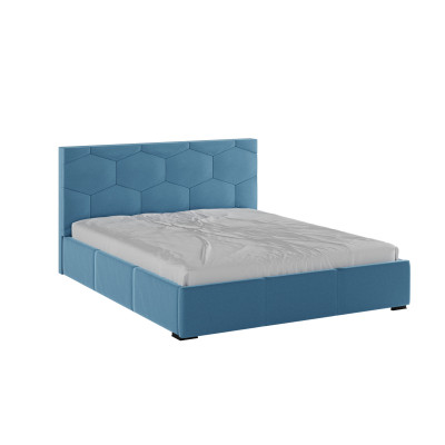 Манука Кровать интерьерная 160 светло-голубой, ортопед