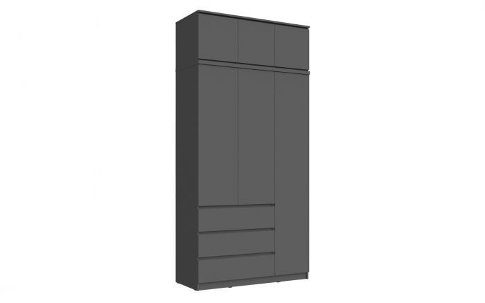 Челси Шкаф 1200 + антресоль 1200 (Графит, Графит)