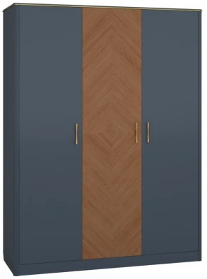 Шкаф для одежды трехдверный "Тиволи" - Серый антрацит (лак)