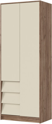 РЕЙН ШК 01 Шкаф 2-х створчатый (800х2100х500) Фасад КАШЕМИР/Корпус ДУБ КРАФТ ТАБАЧНЫЙ