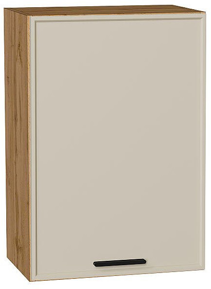 Кухонный гарнитур угловой Фрейм-03, МДФ, 220×200 см, Вотан/Кремовый шелк (Дуб натуральный)