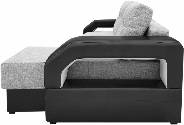 Диван еврокнижка Манчестер с подсветкой УГЛОВОЙ 160  рогожка серая НПБ