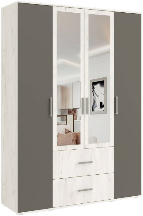 Модульная спальня Фиеста NEW композиция 2 (Дуб крафт белый/Графит)