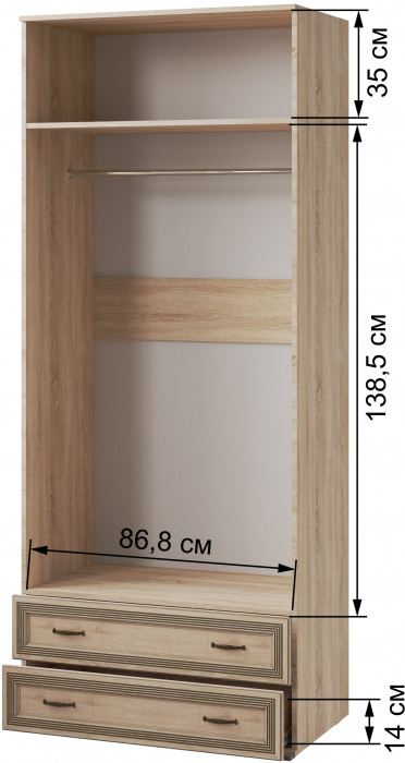 Ливорно Шкаф 2-х ств. ЛШ-22 дуб сонома