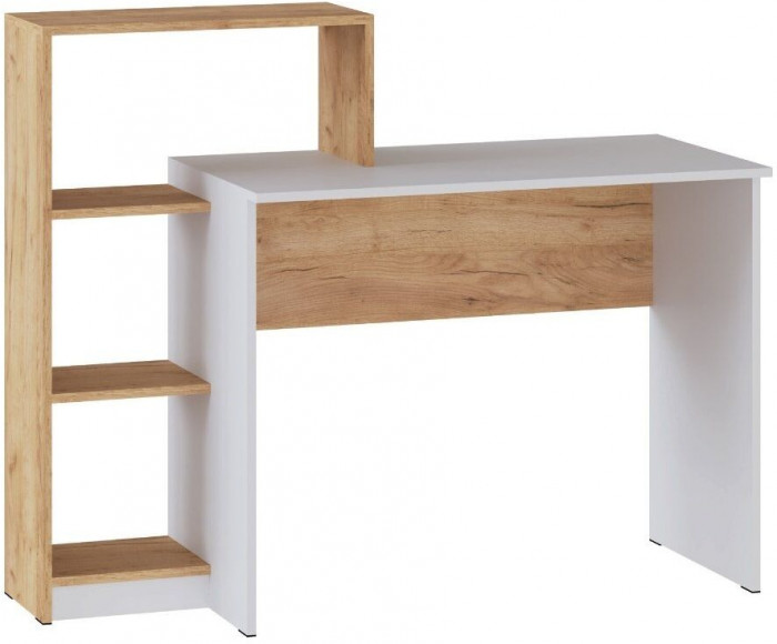 Компьютерный стол Квартет-2 белый/дуб крафт золотой