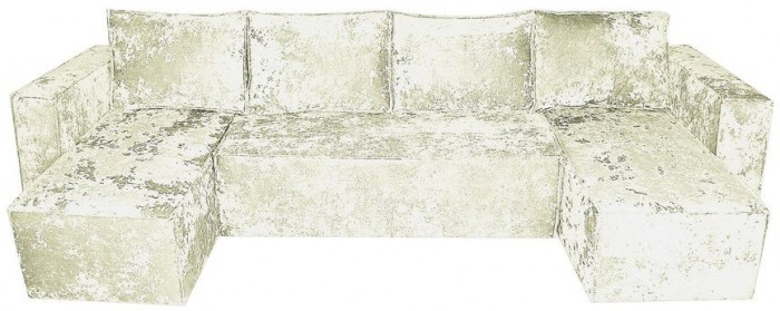 Диван-кровать Лофт Люкс Плюш П-образный с 2 отоманками, еврокнижка, 145х270, бежевый