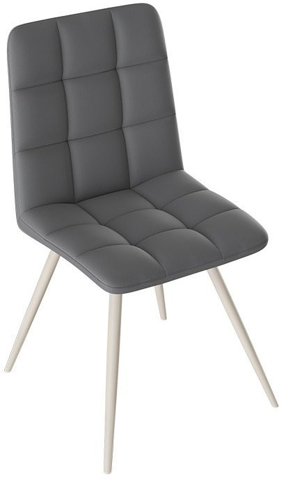 Бруно Стул (конус Т3) (Белый муар/Кожзам Бежевый)