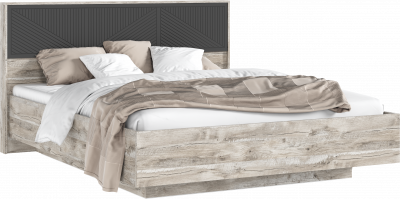 Сильвия Кровать парящая 1,6м с ПМ Браш Графит/Дуб Юкон, Дуб Юкон