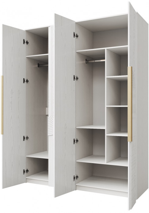 Шкаф для одежды 4-х дверный "Монтиз" - Персидский жемчуг/Шаде песочный
