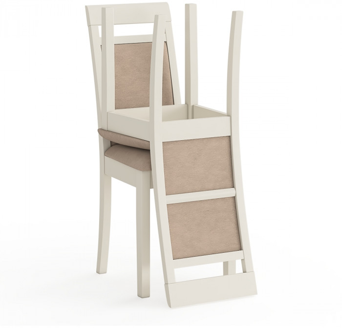 Два стула Мебель--24 Гольф-12 разборных, цвет слоновая кость, обивка ткань велюр бежевый 05, 40х40х100 см., от пола до верха сиденья 47 см.(мягк сп.)