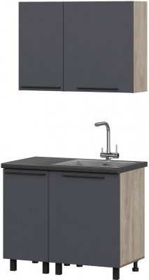 Кухня Этна 1.0 м. Комплект 2, софт графит