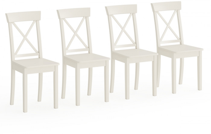 Четыре стула Мебель--24 Гольф-14 разборных, цвет слоновая кость, деревянное сиденье цвет слоновая кость, 41х42х95 см., от пола до верха сиденья 47 см.