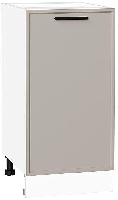 Кухонный гарнитур угловой Фрейм-03, МДФ, 220×200 см, Белый/Глиняный шелк (Мрамор альпийский)