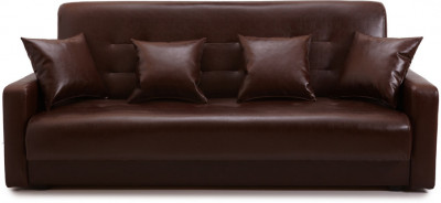 Диван-кровать Аккорд 140х190, книжка, пружинный блок, экокожа, цвет коричневый