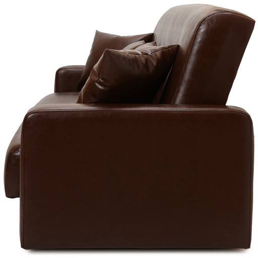 Диван-кровать Аккорд 140х190, книжка, пружинный блок, экокожа, цвет коричневый