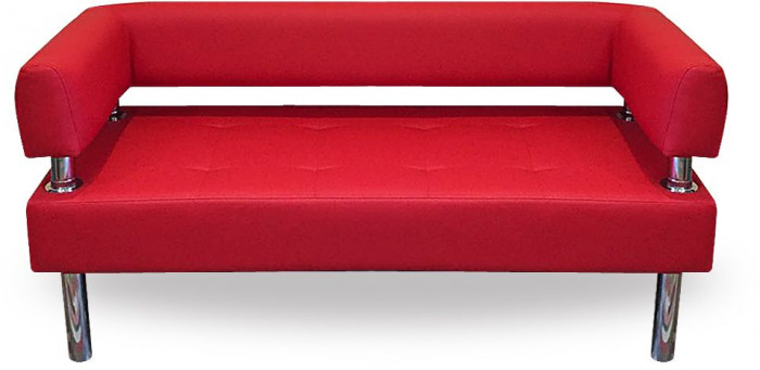 Диван Бизнес 120, экокожа, красный