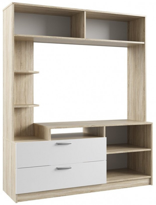 Модульная гостиная Софи, композиция 3, Белый глянец/Дуб Сонома