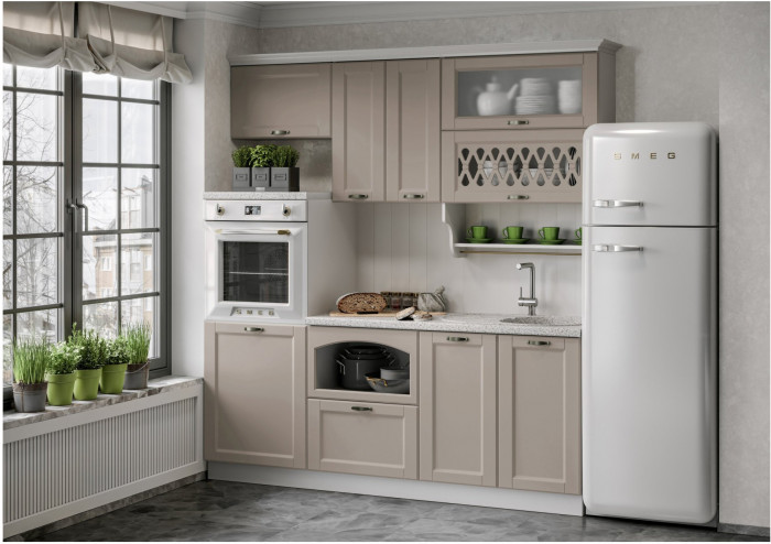 Кухня МДФ 2000 Милано Компоновка №3 (Белый)