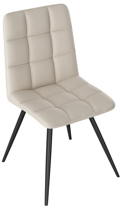 Бруно Стул (конус Т3) (Белый муар/Кожзам Серый)