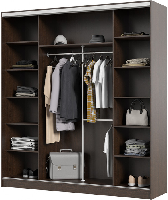 Альянс 2,0 шкаф-купе (2000*2200*610 мм) венге/белфорт