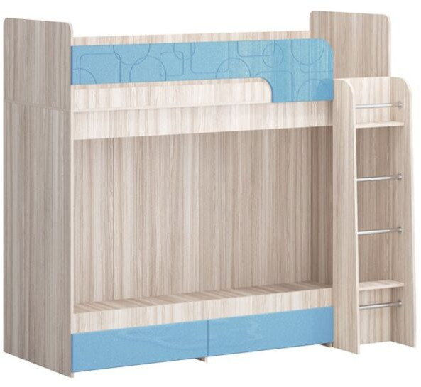 Двухъярусная кровать Бемби МДФ NEW, ясень (Эринус, Ясень шимо светлый)