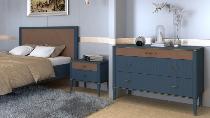 Тумба прикроватная "Тиволи" - Серый антрацит (лак)