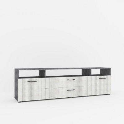 Тумба для ТВ-техники "Денвер" - Бетон спаркс/Перламутр жемчуг