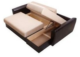 Угловой диван-еврокнижка Амстердам 150, рогожка коричневый (Коричневый)