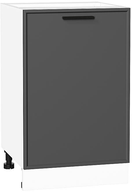 Кухонный гарнитур угловой Фрейм-03, МДФ, 220×200 см, Белый/Штормовой шелк (Снежный мрамор)