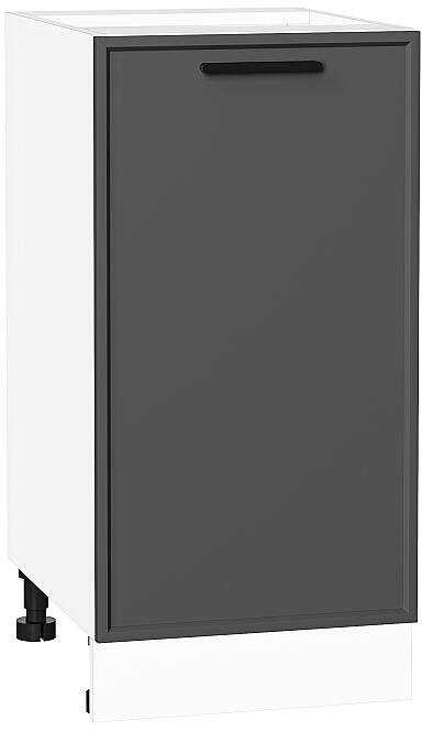Кухонный гарнитур угловой Фрейм-03, МДФ, 220×200 см, Белый/Штормовой шелк (Снежный мрамор)