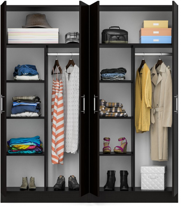 Шкаф 2-х створчатый + Шкаф 2-х створчатый Стандарт, цвет венге, ШхГхВ 180х52х200 см., универсальная сборка