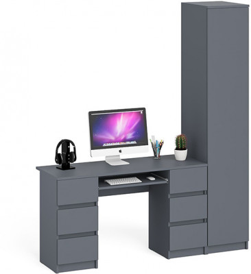 Мори компьютерный стол МС-2 + Пенал МШ400.1, графит