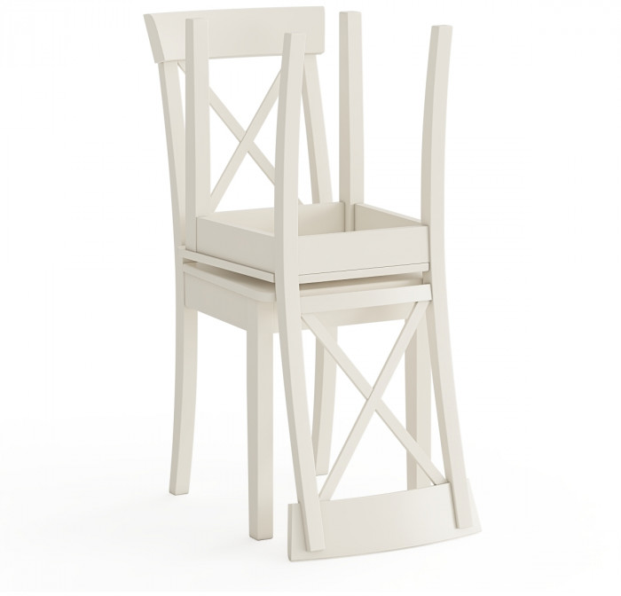 Два стула Мебель--24 Гольф-14 разборных, цвет слоновая кость, деревянное сиденье цвет слоновая кость, ШхГхВ 41х42х95 см., от пола до верха сид. 47 см.