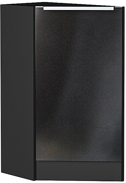 Кухонный гарнитур угловой Фьюжн-04, МДФ, 220×180 см, Графит/Антрацит (Мрамор черный)