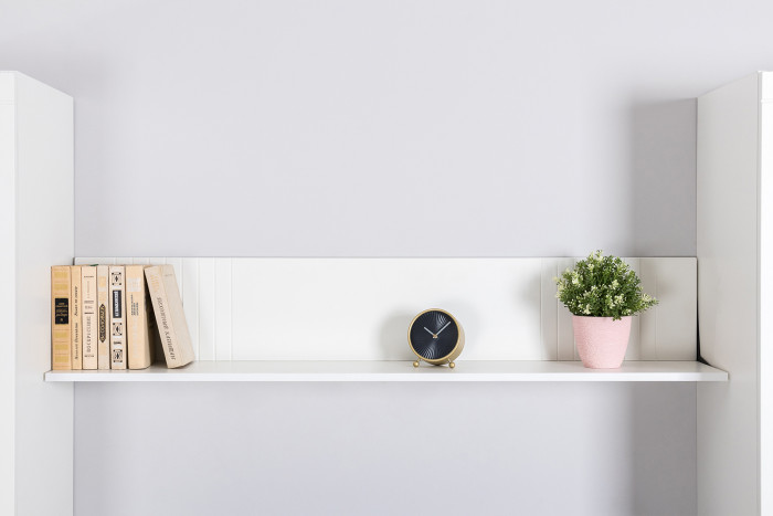 Валенсия Гостиная № 053, цвет ЛДСП белый шагрень/МДФ белый шагрень, ШхГхВ 266,2х38,3х210 см.