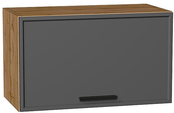 Кухонный гарнитур угловой Фрейм-03, МДФ, 220×200 см, Вотан/Штормовой шелк (Дуб натуральный)