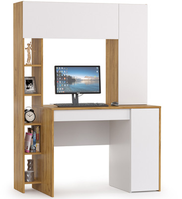 компьютерный стол Комфорт 12.71, дуб золотой/белый