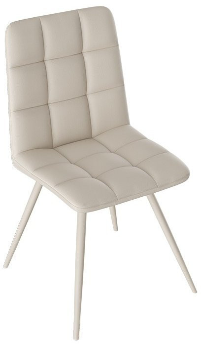 Бруно Стул (конус Т3) (Белый муар/Кожзам Белый)