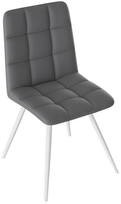 Бруно Стул (конус Т3) (Белый муар/Кожзам Белый)