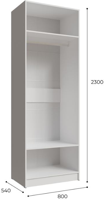 Шкаф Мадрид (0,8) без зерк. белый