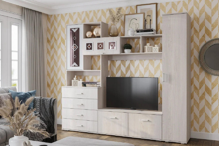 Шкаф-пенал Белла, ясень белый