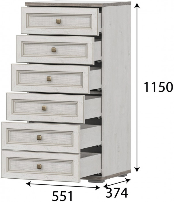 Александрия КМ-101 Комод Серия 3 Сосна Санторини Светлый