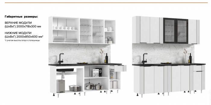 Кухня Виктория 2,0м Пластер аворио/графит